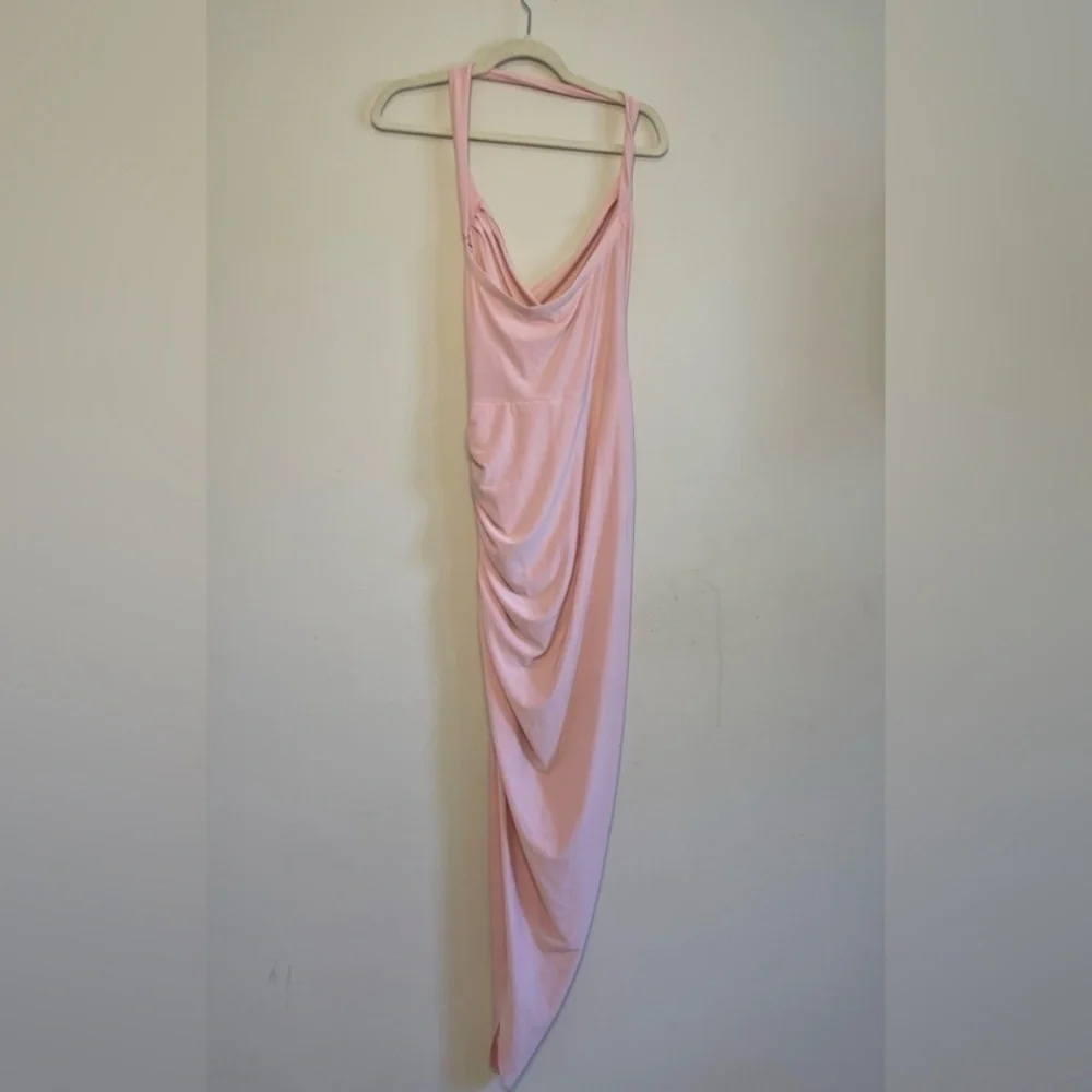 Norma Kamali Cayla Side Drape Gown Pink - Picture 7 of 8